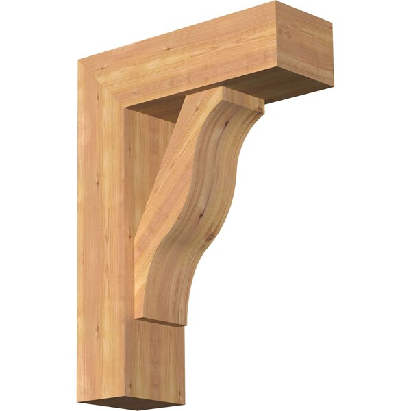 Ekena Millwork Funston Block Smooth Bracket w/ Offset Brace, Western Red Cedar, 7 1/2"W x 22"D x 30"H BKT0806X22X30FST05SWR - main